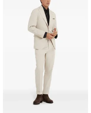 Brunello Cucinelli 解体的デザインのギャバジン 大きめラペル ブレザー ニュートラルカラー - サムネイル2