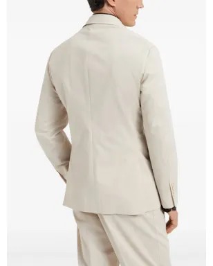 Brunello Cucinelli 解体的デザインのギャバジン 大きめラペル ブレザー ニュートラルカラー - サムネイル4