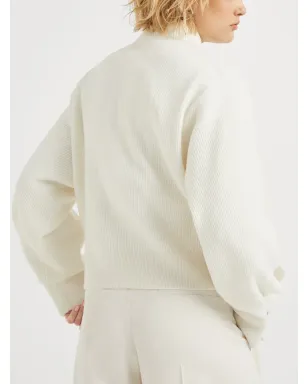 Brunello Cucinelli カシミア モックネック ホワイト - サムネイル4