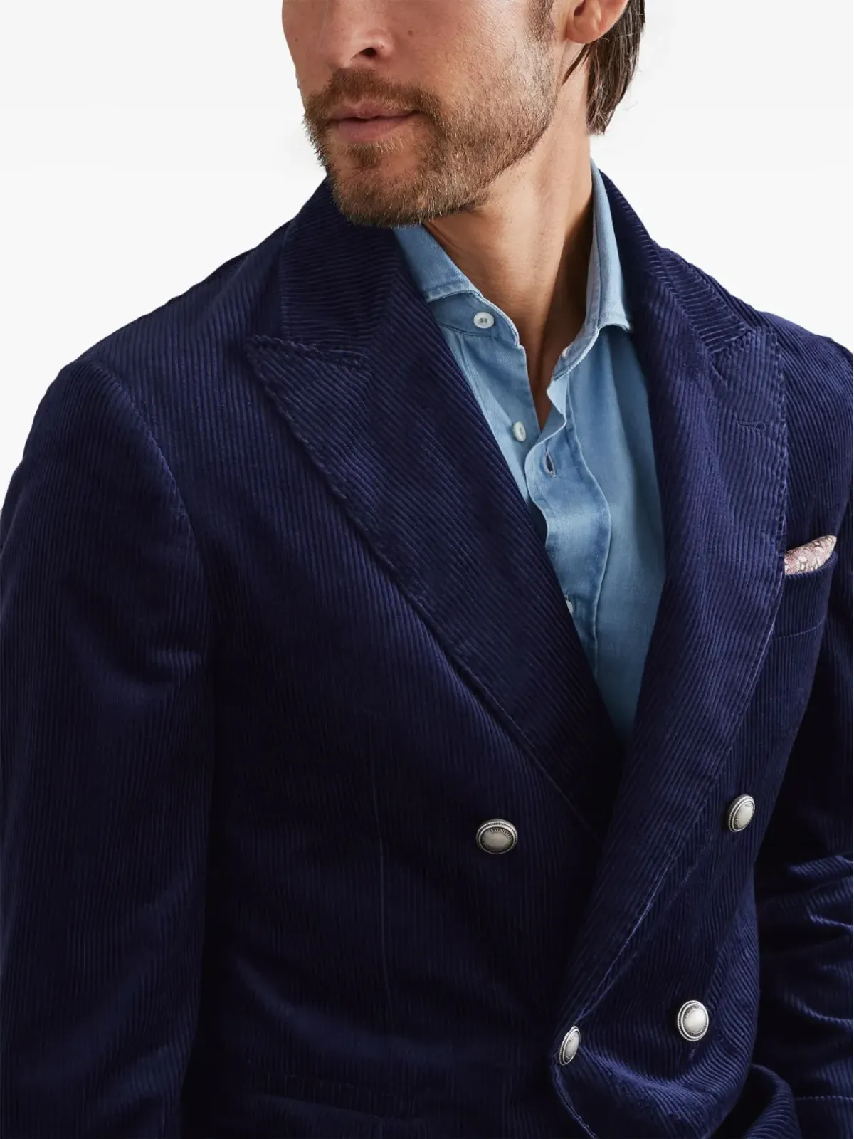 Brunello Cucinelli コーデュロイ ブレザー ブルー - 画像5