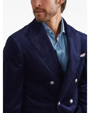 Brunello Cucinelli コーデュロイ ブレザー ブルー - サムネイル5