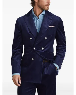 Brunello Cucinelli コーデュロイ ブレザー ブルー - サムネイル3