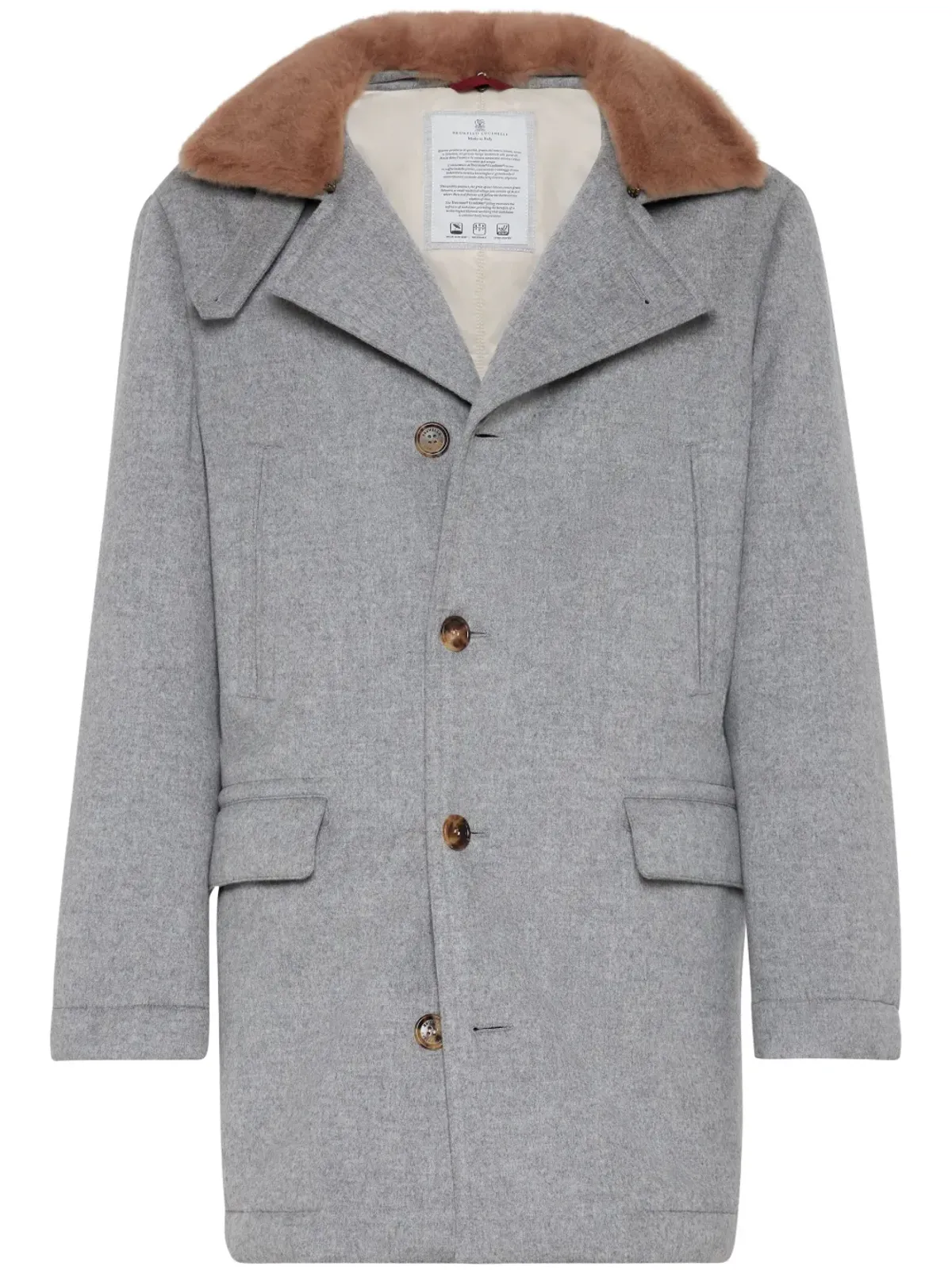 Brunello Cucinelli ショートカシミヤコート - グレー - 画像1