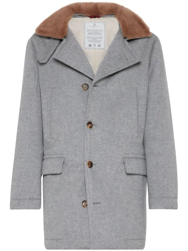 Brunello Cucinelli Brunello Cucinelli ショートカシミヤコート - グレーの商品画像