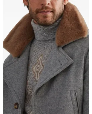 Brunello Cucinelli ショートカシミヤコート - グレー - サムネイル5