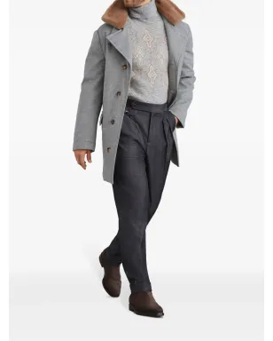 Brunello Cucinelli ショートカシミヤコート - グレー - サムネイル2