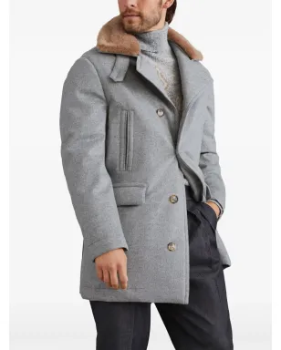 Brunello Cucinelli ショートカシミヤコート - グレー - サムネイル3