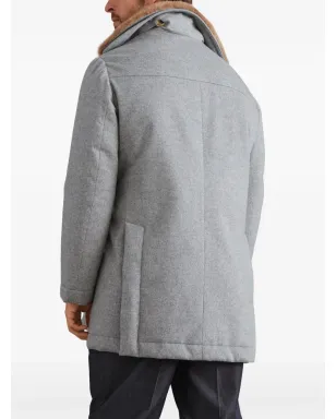 Brunello Cucinelli ショートカシミヤコート - グレー - サムネイル4