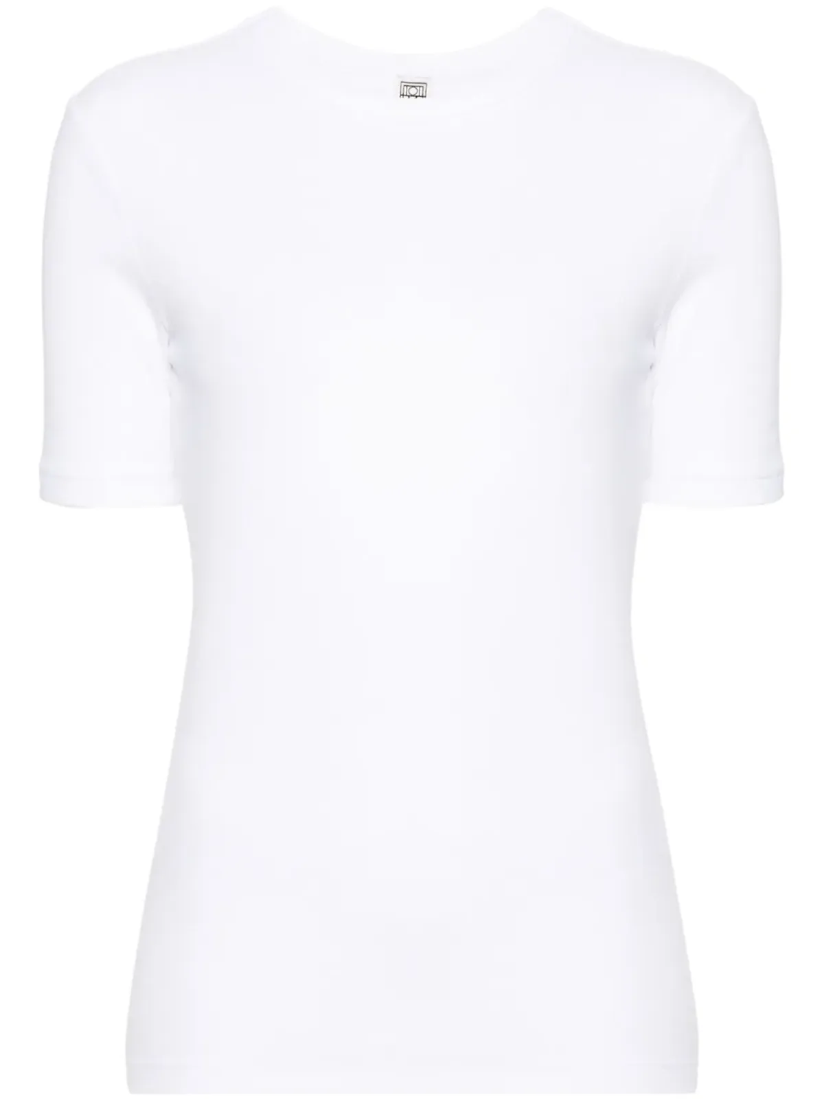 TOTEME リブコットン Tシャツ ホワイト - 画像1