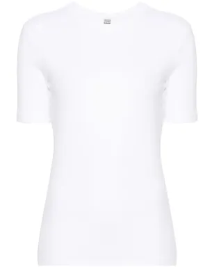 TOTEME リブコットン Tシャツ ホワイト - サムネイル1
