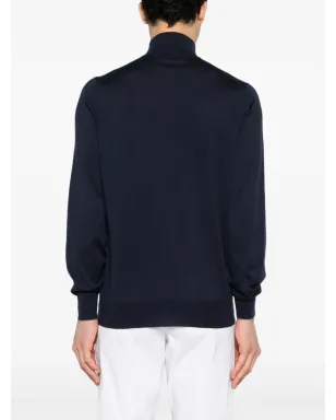 Brunello Cucinelli ジップアップ コットン カーディガン - ブルー - サムネイル4