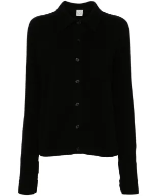 TOTEME シャツカラー カシミア カーディガン - ブラック - サムネイル1