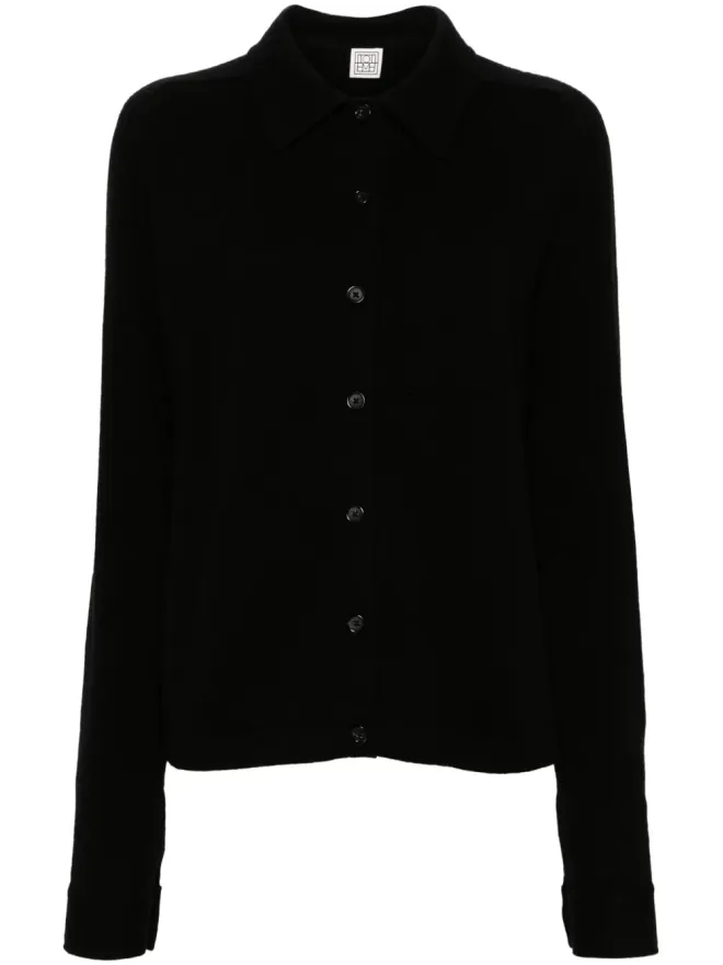 TOTEME TOTEME シャツカラー カシミア カーディガン - ブラックの商品画像