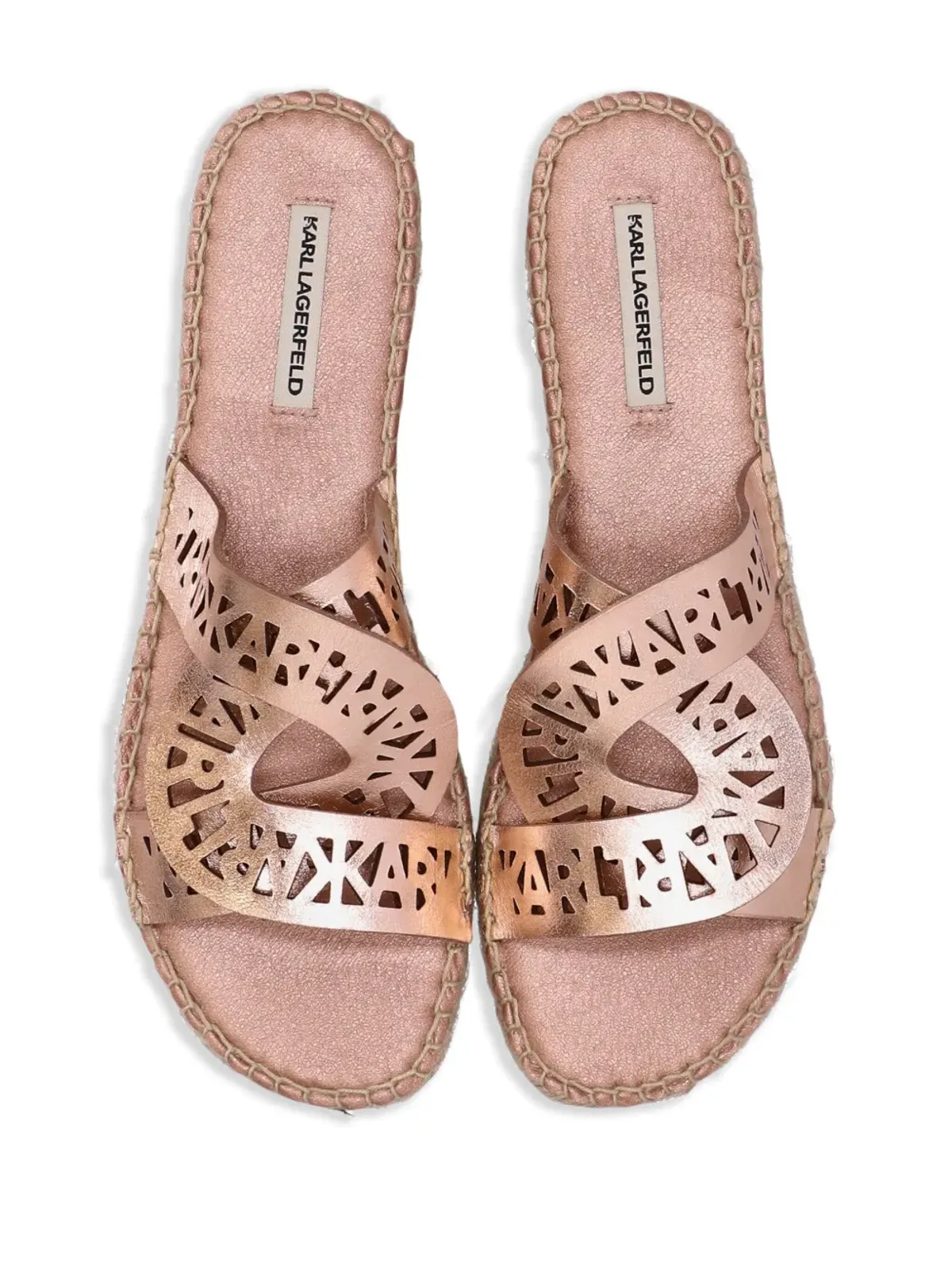 Karl Lagerfeld Souk Interlok Loop espadrille slides - Pink - 画像5
