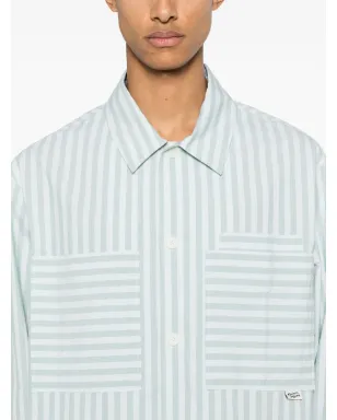 Maison Kitsuné ストライプコットンシャツ - ブルー - サムネイル5