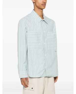 Maison Kitsuné ストライプコットンシャツ - ブルー - サムネイル3