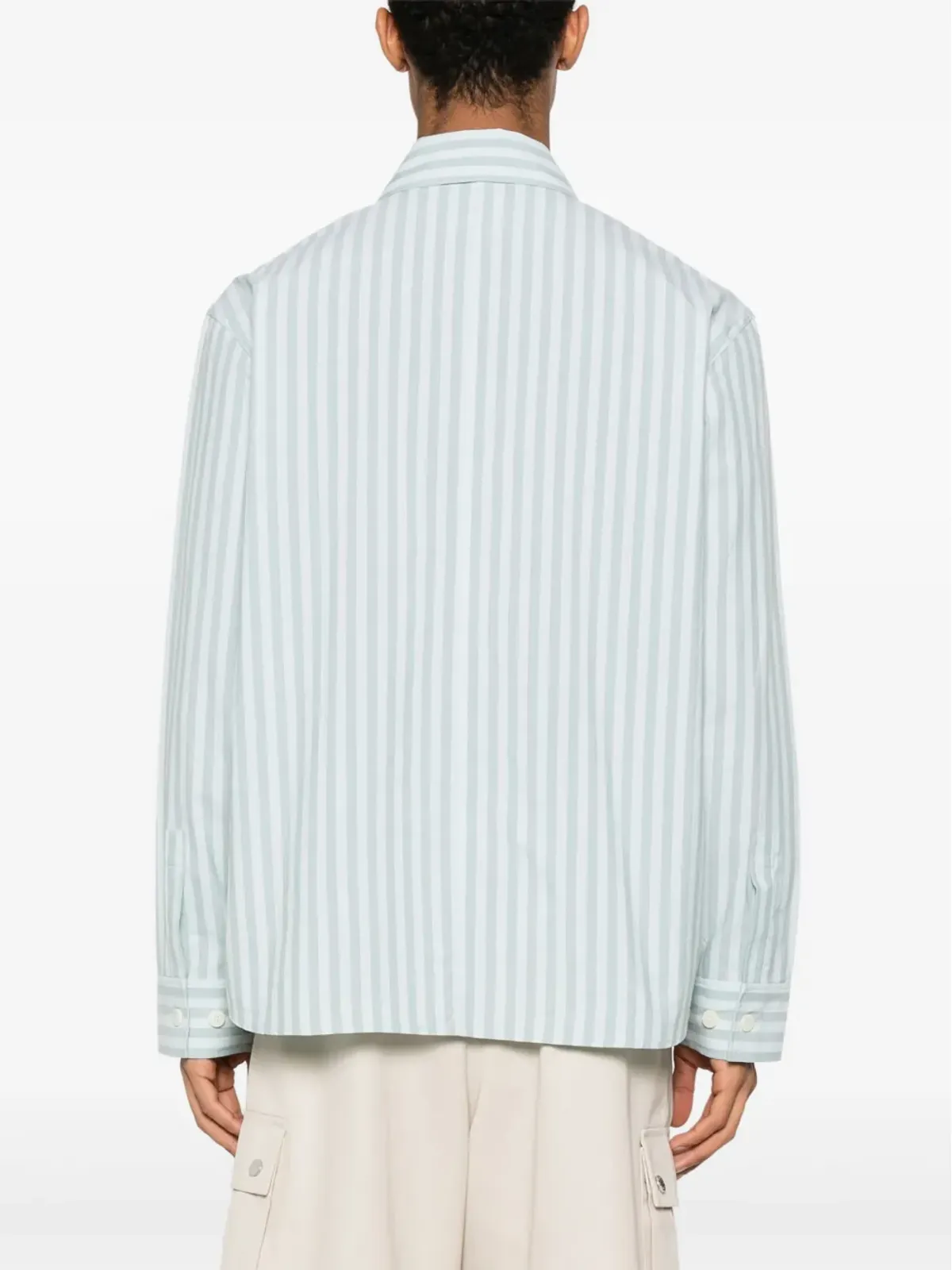 Maison Kitsuné ストライプコットンシャツ - ブルー - 画像4