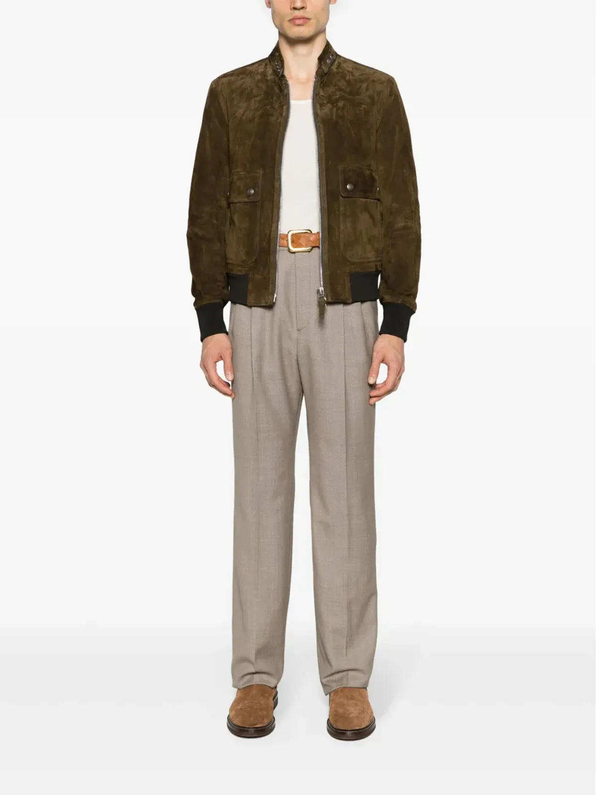 Saint Laurent プリーツ入りウール テーラードパンツ - 画像2
