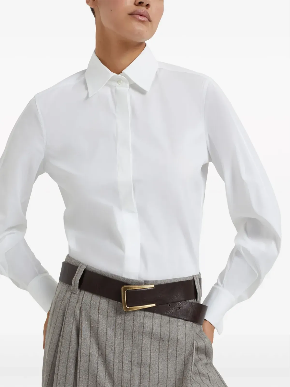 Brunello Cucinelli バックル付き レザーベルト - ブラウン - 画像4