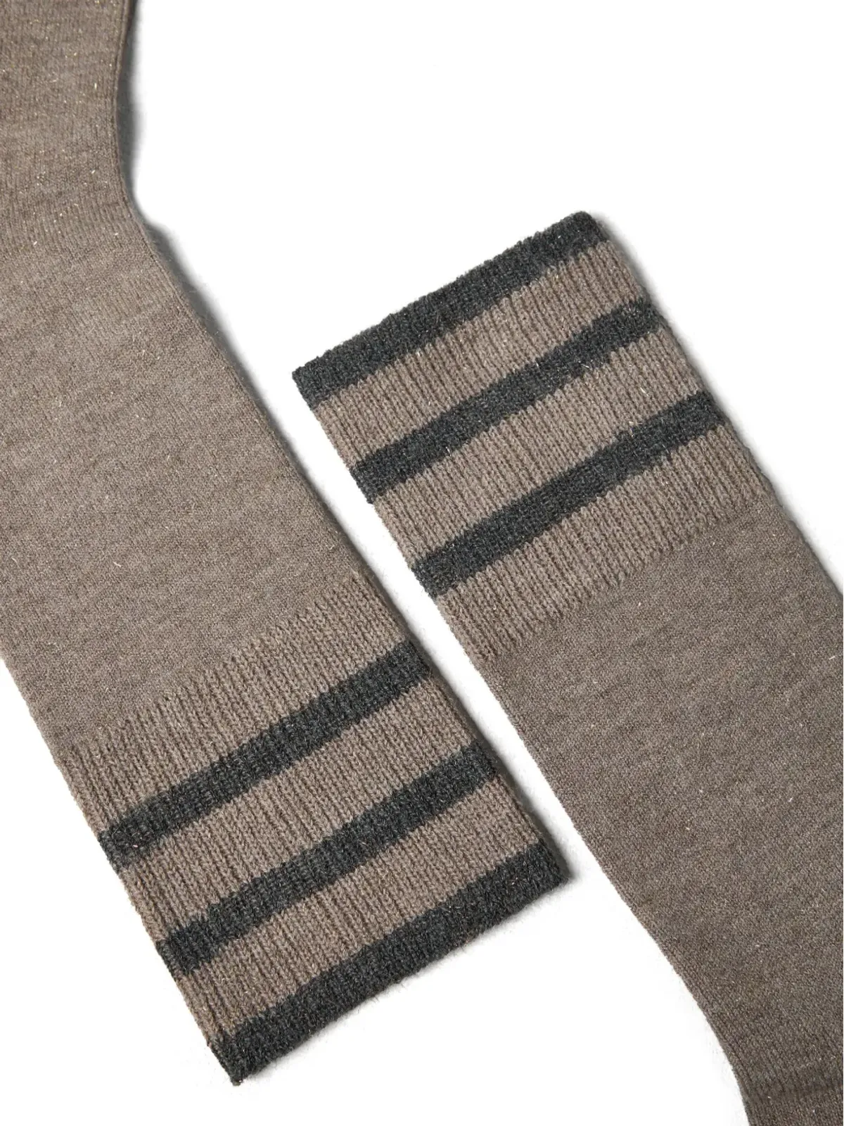 Brunello Cucinelli ストライプディテールソックス - ブラウン - 画像3
