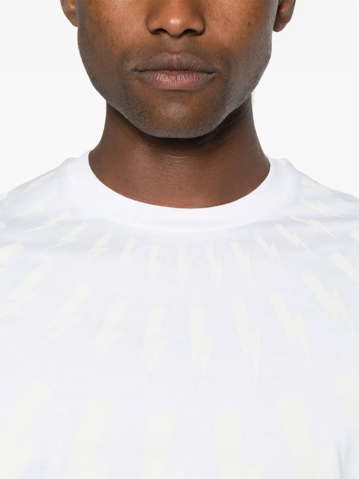 Neil Barrett Thunderbolt-print cotton T-shirt - White - 画像5