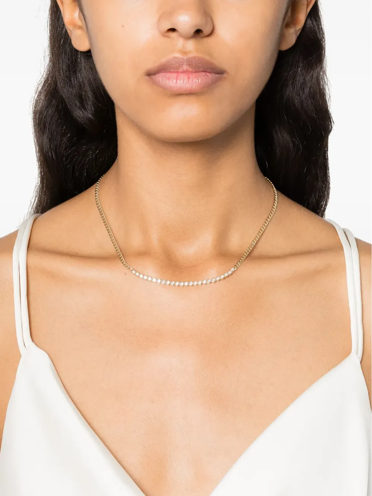 Zoë Chicco 14kt イエローゴールド テニスセグメント ダイヤモンド ネックレス - 画像2