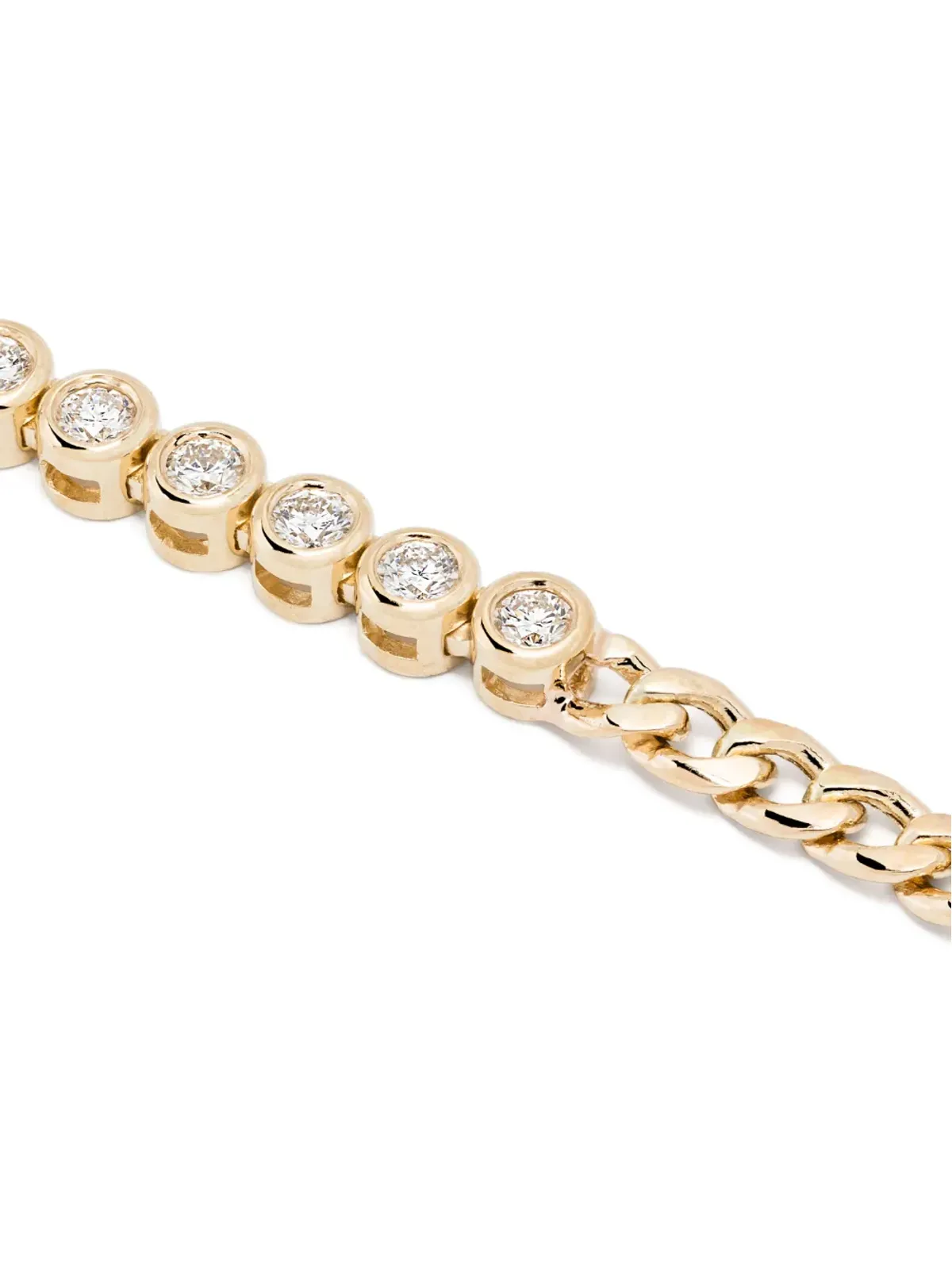 Zoë Chicco 14kt イエローゴールド テニスセグメント ダイヤモンド ネックレス - 画像3