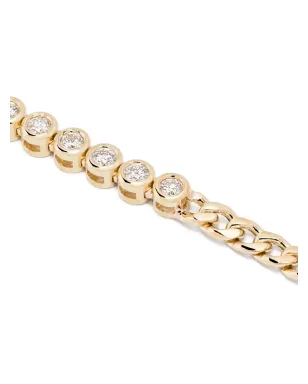Zoë Chicco 14kt イエローゴールド テニスセグメント ダイヤモンド ネックレス - サムネイル3