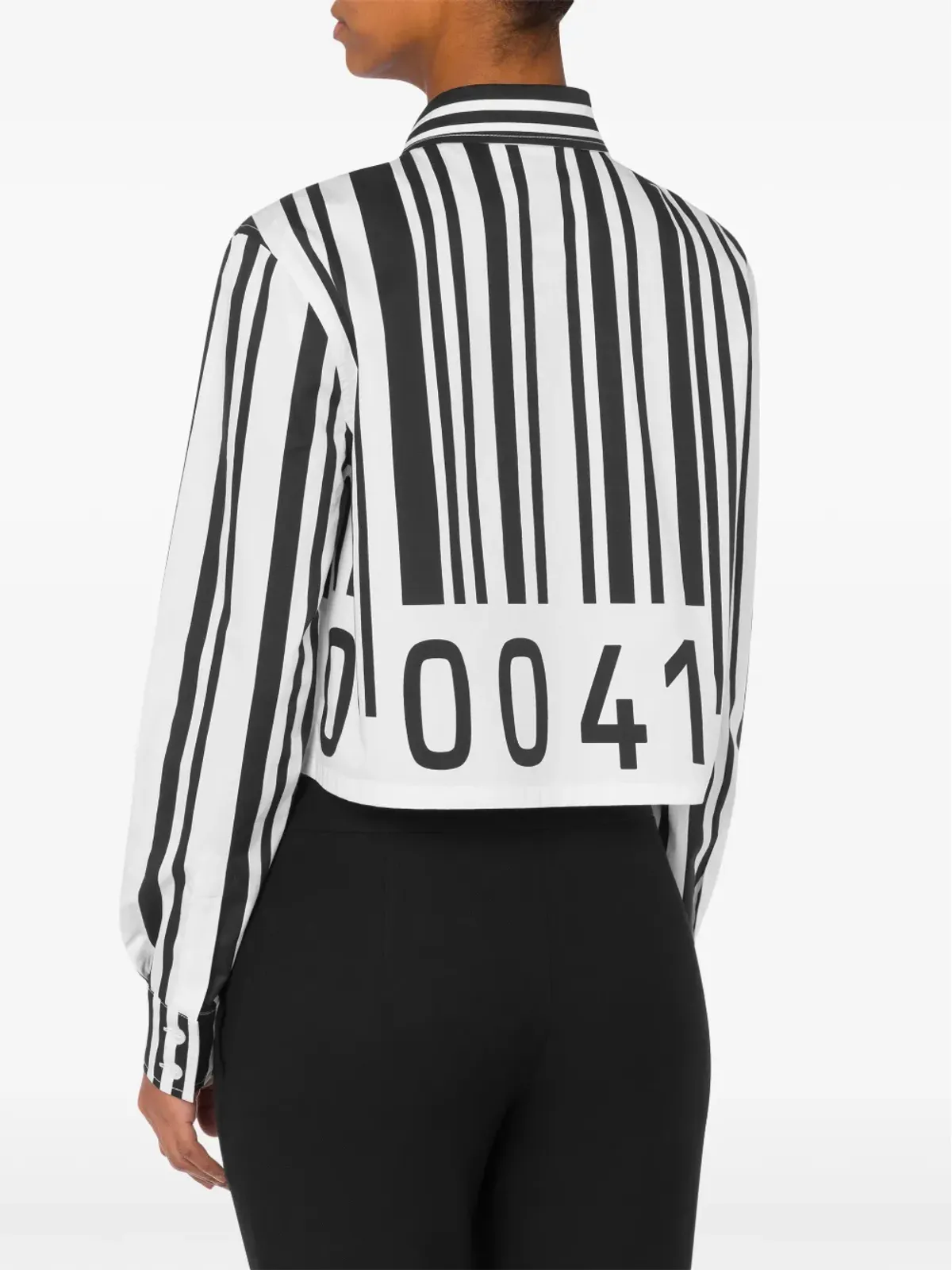 Moschino バーコードプリント コットン シャツ ホワイト - 画像3