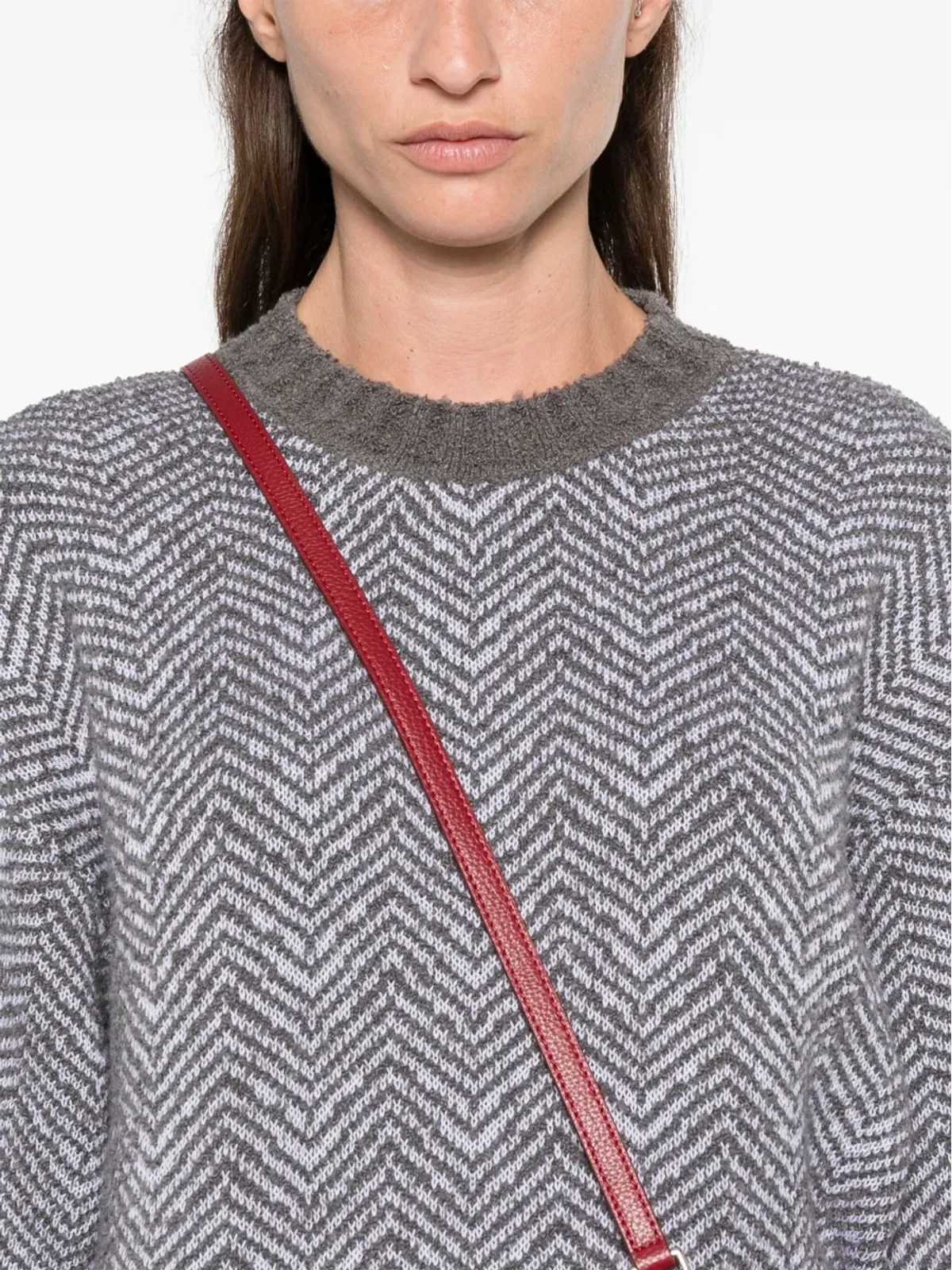Moschino シェブロン柄ニット グレー - 画像5