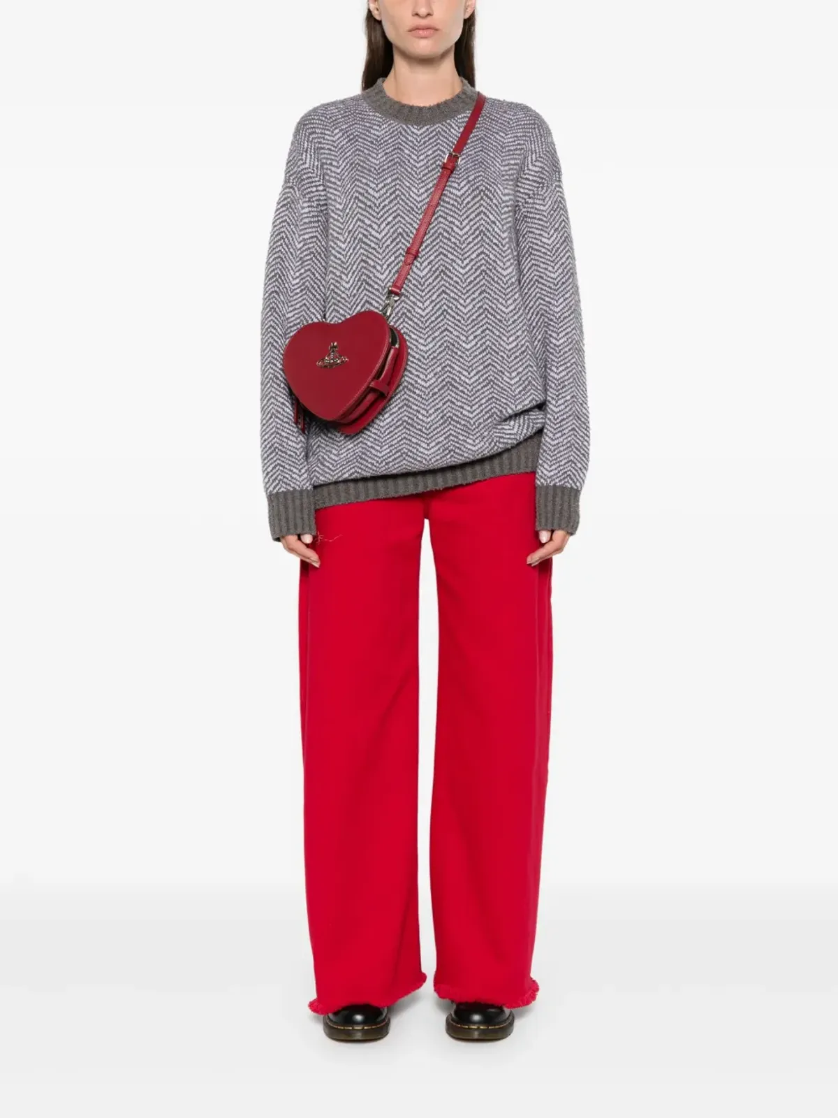 Moschino シェブロン柄ニット グレー - 画像2