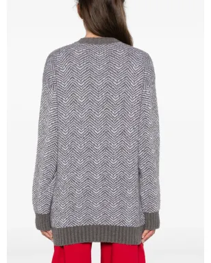 Moschino シェブロン柄ニット グレー - サムネイル4