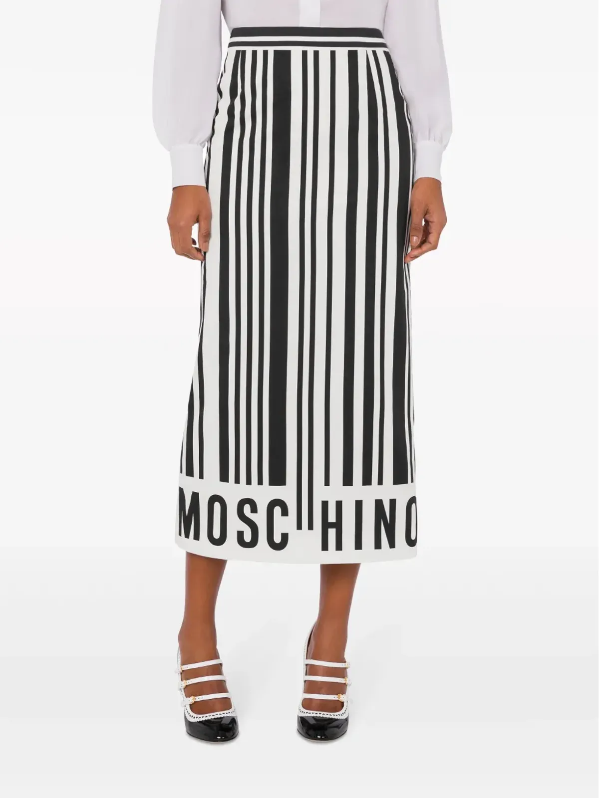 Moschino ロゴプリントストライプスカート - 画像2