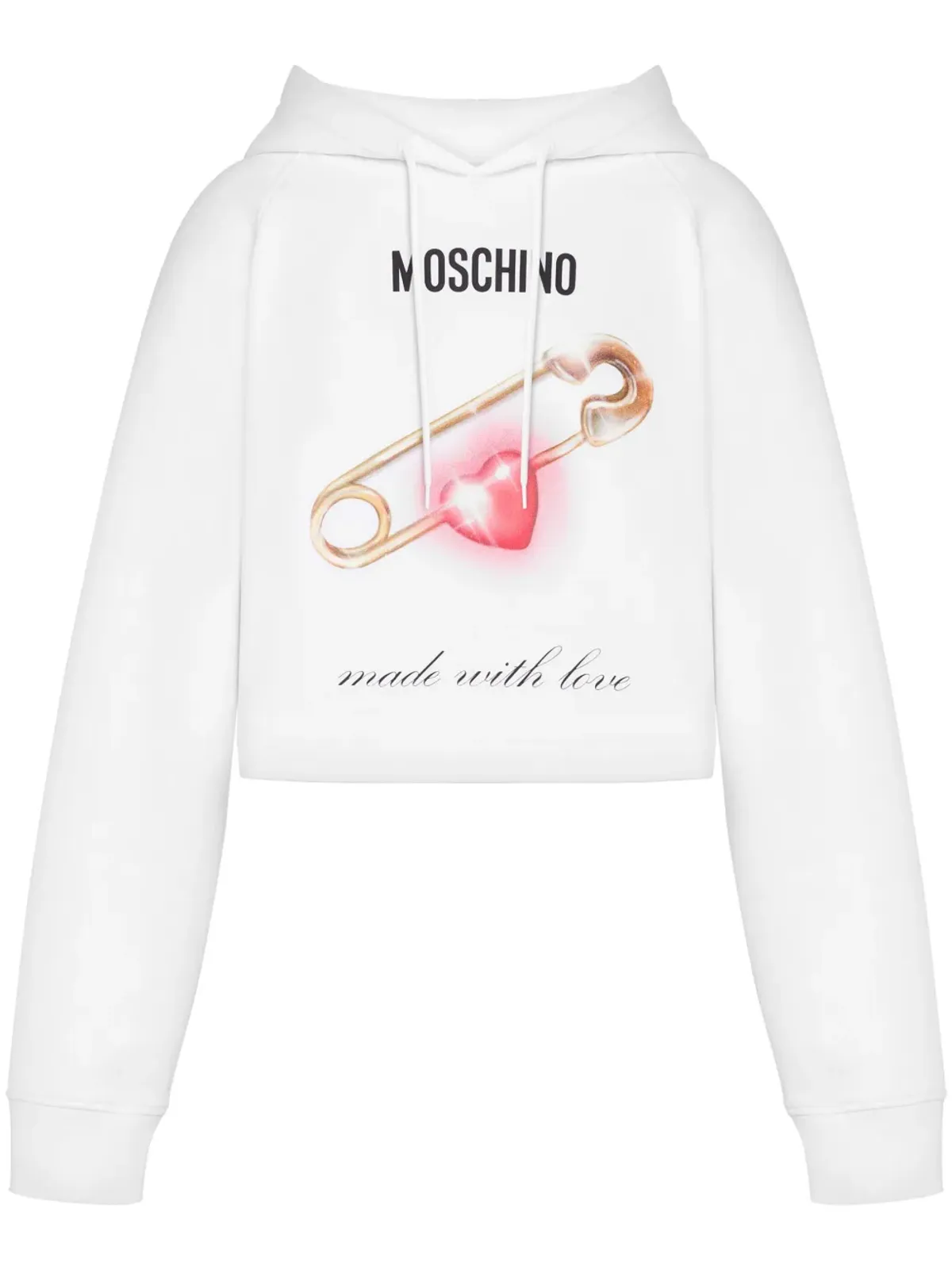 Moschino ハートプリント コットン パーカー - ホワイト - 画像1