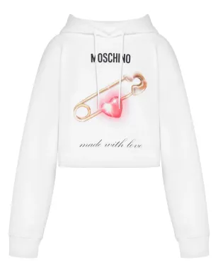 Moschino ハートプリント コットン パーカー - ホワイト - サムネイル1