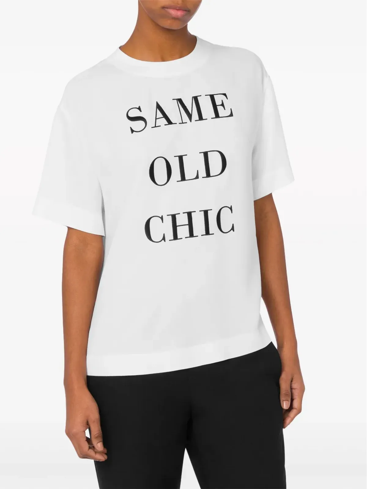 Moschino スローガンプリントジップアップ Tシャツ - ホワイト - 画像2