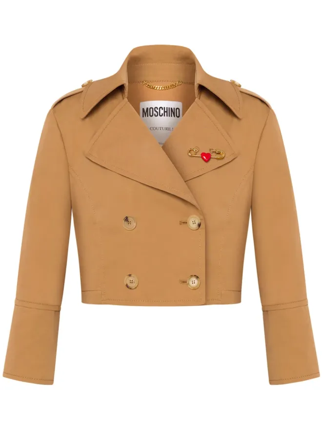 Moschino Moschino クロップド ダブルブレスト ジャケット ニュートラルカラーの商品画像