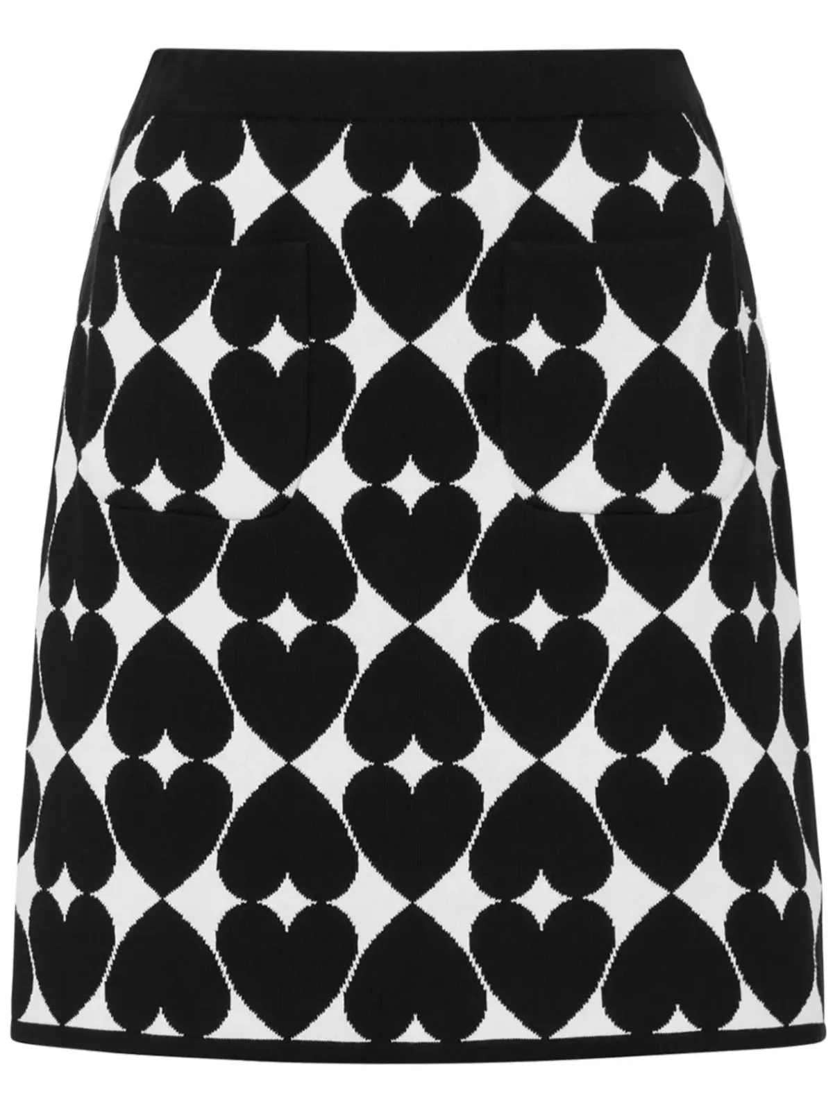 Moschino インターシャ編みコットン スカート - ブラック - 画像1