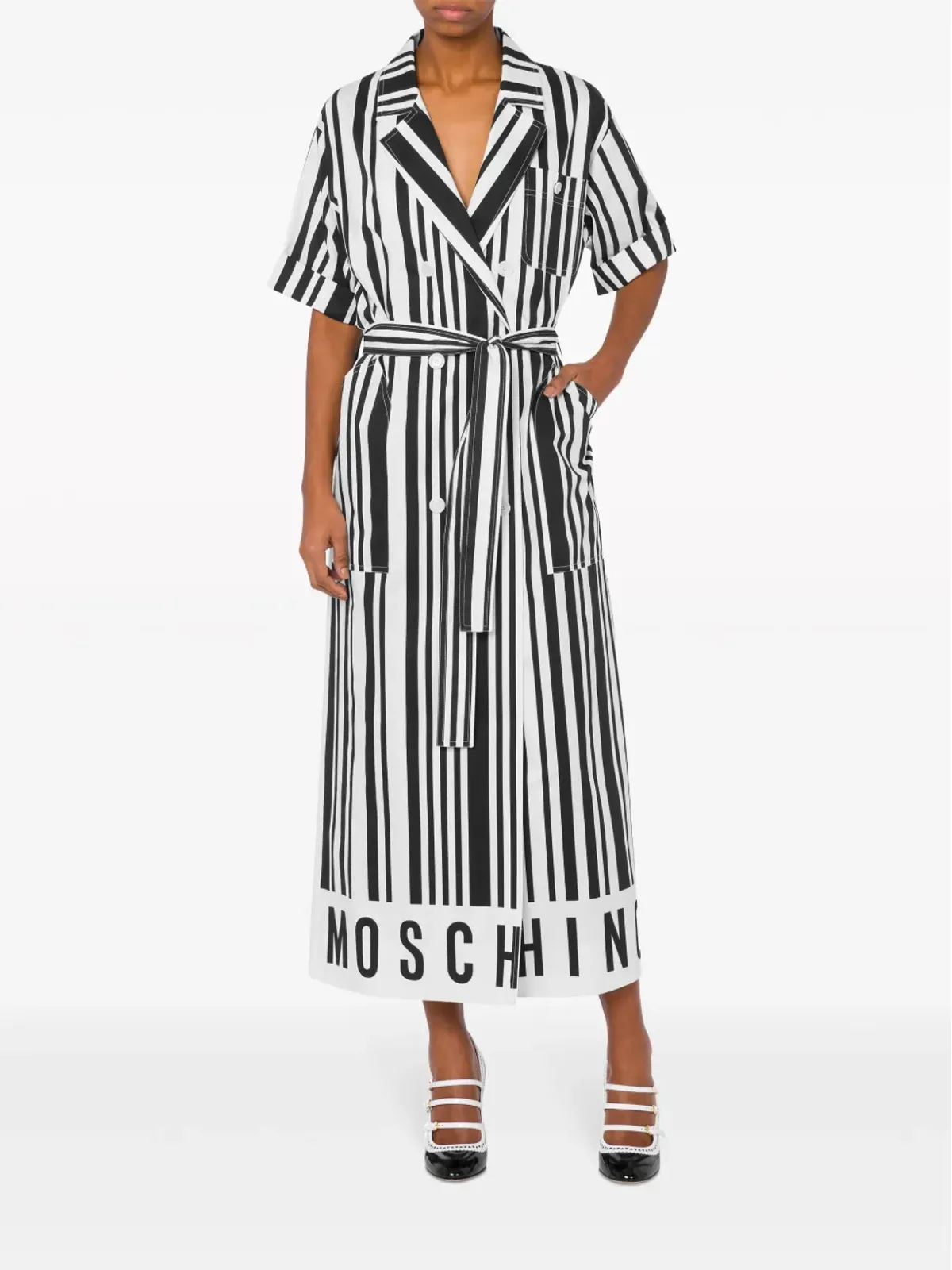 Moschino バーコードプリントコットンドレス - ホワイト - 画像2