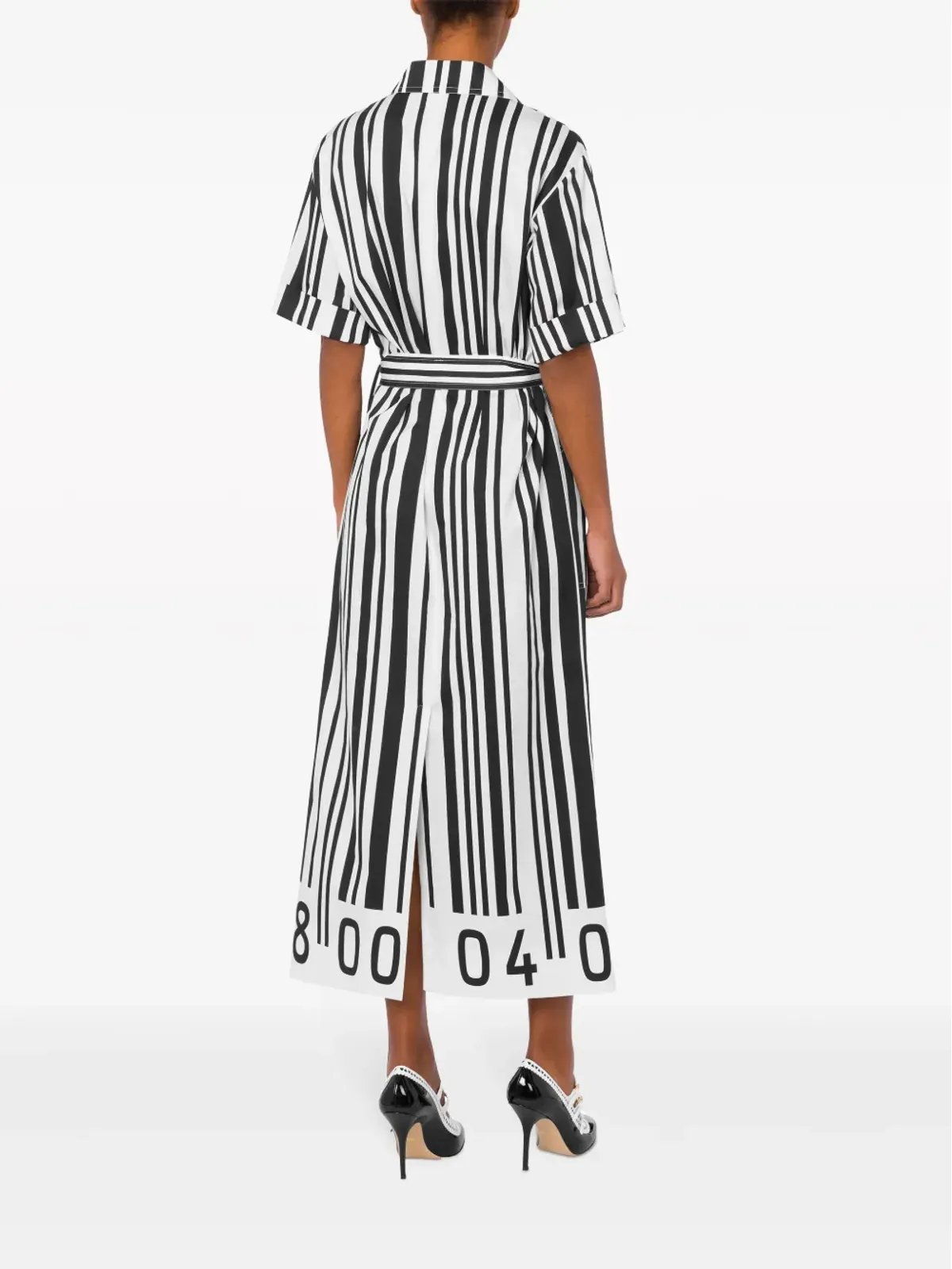 Moschino バーコードプリントコットンドレス - ホワイト - 画像3