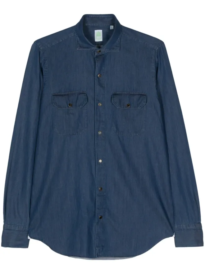 Finamore 1925 Napoli Finamore 1925 Napoli プレススタッズ付きシャンブレーシャツの商品画像