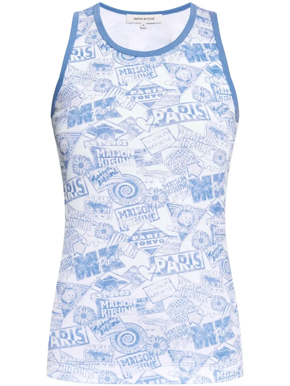 Maison Kitsuné Surf Collage コットン タンクトップ - ブルー - 画像1
