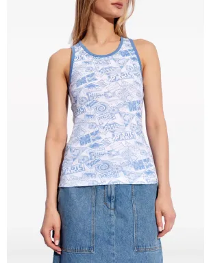 Maison Kitsuné Surf Collage コットン タンクトップ - ブルー - サムネイル3