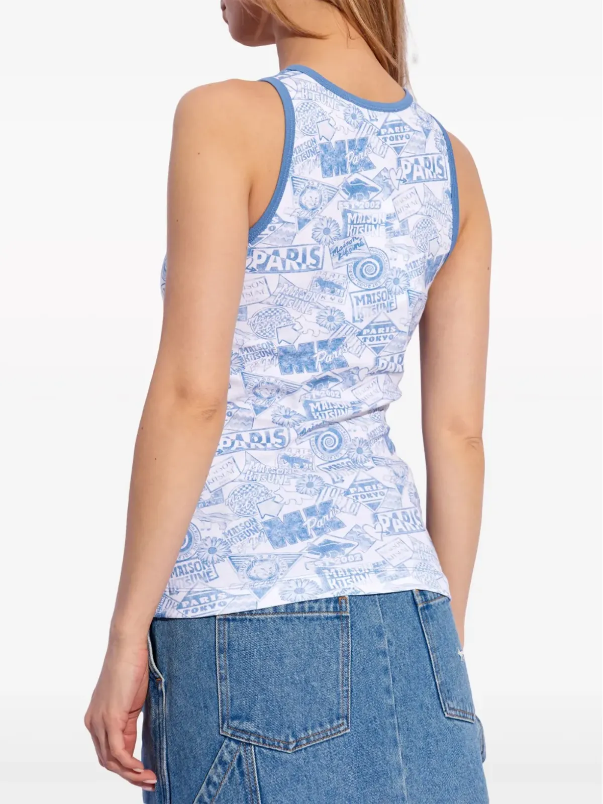 Maison Kitsuné Surf Collage コットン タンクトップ - ブルー - 画像4