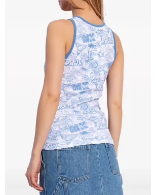 Maison Kitsuné Surf Collage コットン タンクトップ - ブルー - サムネイル4