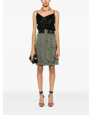 Saint Laurent サテンペンシルミニスカート - グリーン - サムネイル2