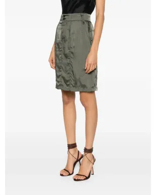 Saint Laurent サテンペンシルミニスカート - グリーン - サムネイル3