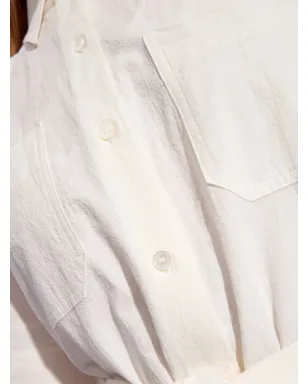 Maison Kitsuné ベルト付きコットンシャツドレス - ホワイト - サムネイル5