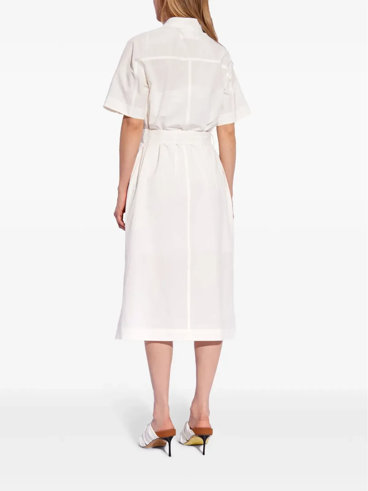 Maison Kitsuné ベルト付きコットンシャツドレス - ホワイト - 画像4