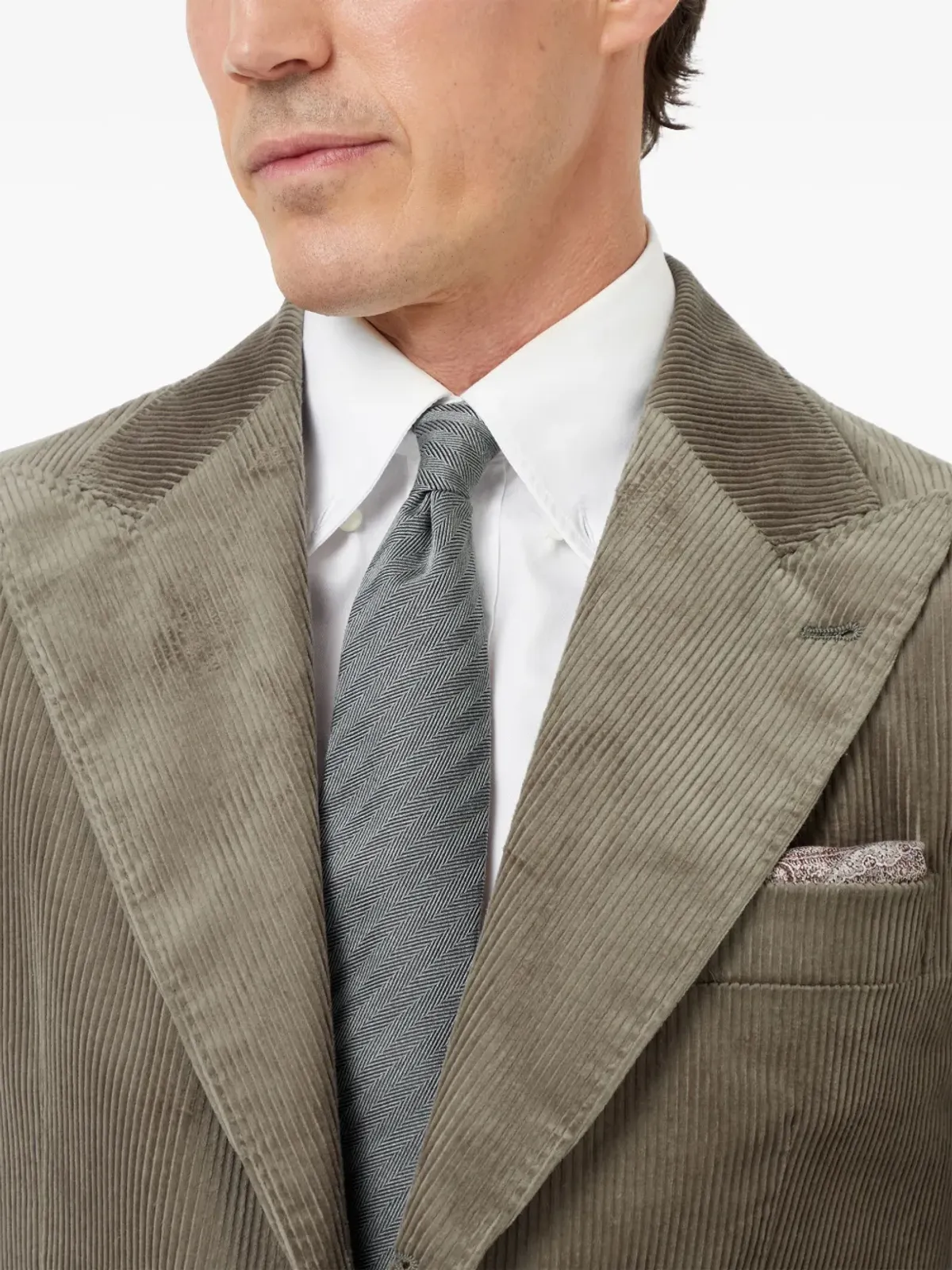 Brunello Cucinelli ストライプディテールのネクタイ - グレー - 画像4